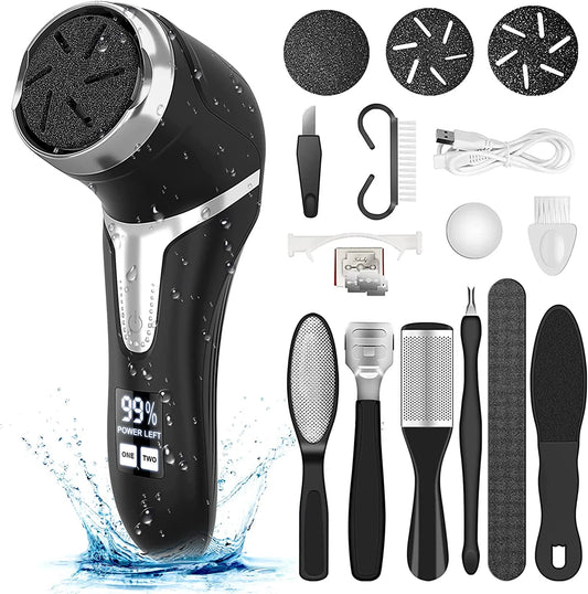 Electric Callus Remover for Feet with Vacuum, Professional Pedicure Tools Kit Callus Remover, Rechargeable Waterproof Foot File for Foot Care Deadskin Remover with 3 Heads & 2 Speed, LCD Display - Gotcha Girl Cosmetics Gotcha Girl Cosmetics256b2f2d-b269-4117-9880-3958fa90ddf5