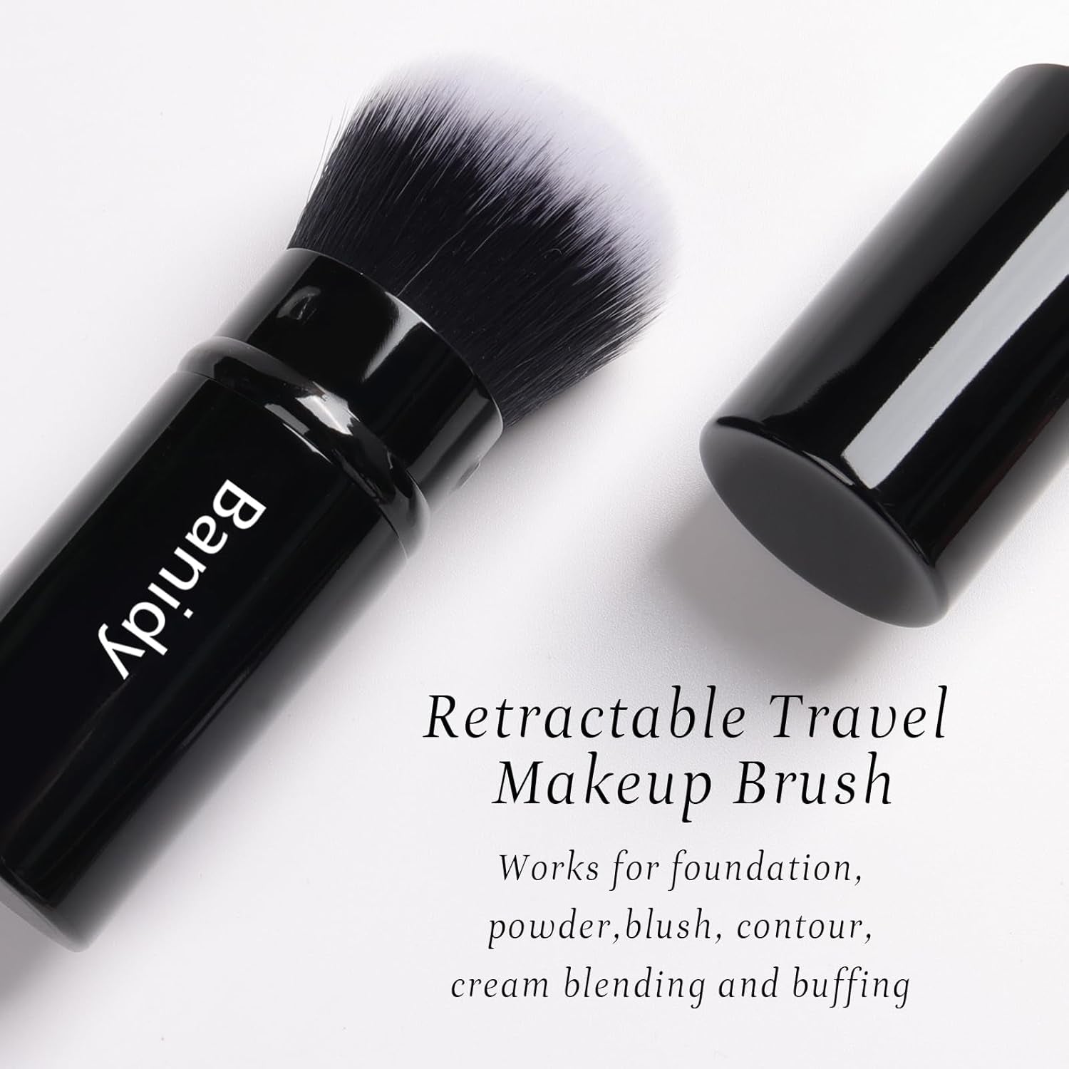 Makeup Brush Kabuki Face Brushes Retractable Travel Blush Brush Portable Flawless for Foundation, Powder Blush, Bronzer, Buffing, Liquid, Cream, Cruelty Free with Cover(Round - Head) - Gotcha Girl Cosmetics Gotcha Girl Cosmetics ab4cb7c6-e579-4aa6-ba1e-1bc9682e45a8