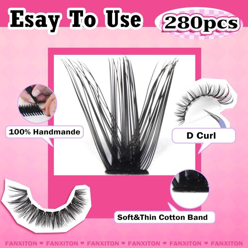 9 - 16mm DIY Lash Extension Kit: 280pcs Lash Clusters [Bond & Seal, Tweezers] - Gotcha Girl Cosmetics Gotcha Girl Cosmetics876b7951-7dd2-4a25-b2ae-e5b4d61289a8