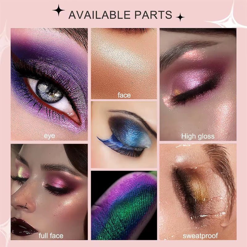 12 - Color Chameleon Glitter Eyeshadow Palette – Long - Lasting, Pearlescent Shimmer for Dazzling, Color - Shifting Eye Makeup - Gotcha Girl Cosmetics Gotcha Girl Cosmetics 136961f5-758b-49cf-ab10-6babdccc4290