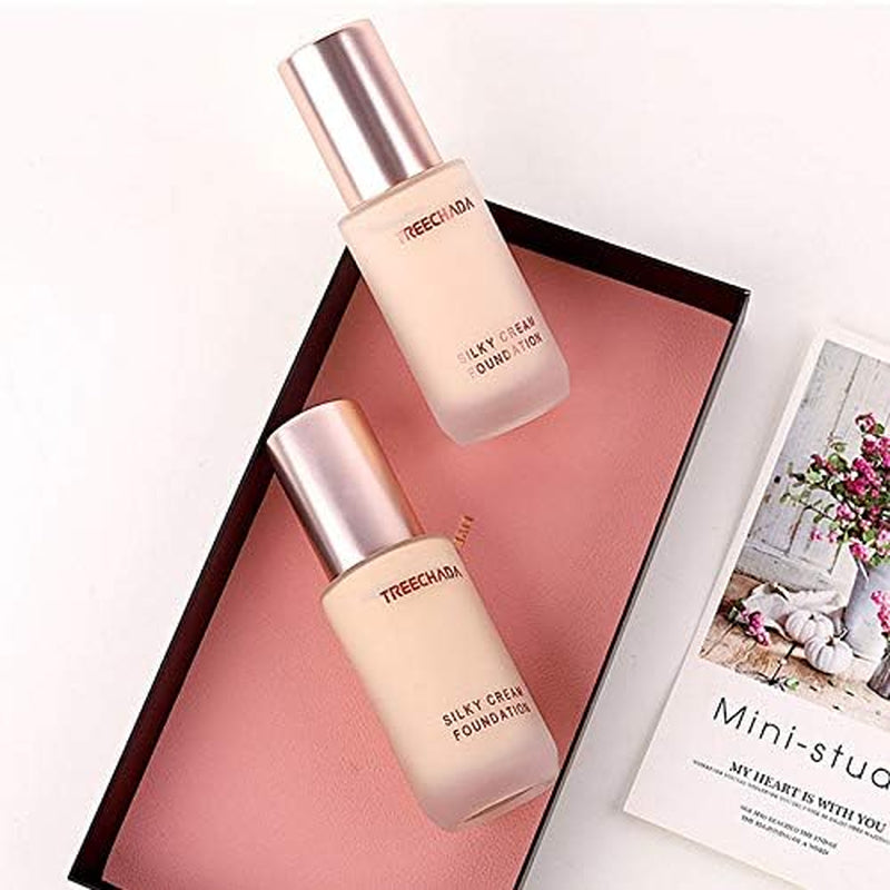 Thailand Treechada Silky Cream Foundation, Full Coverage Liquid Foundation, 30Ml (1 Light)
