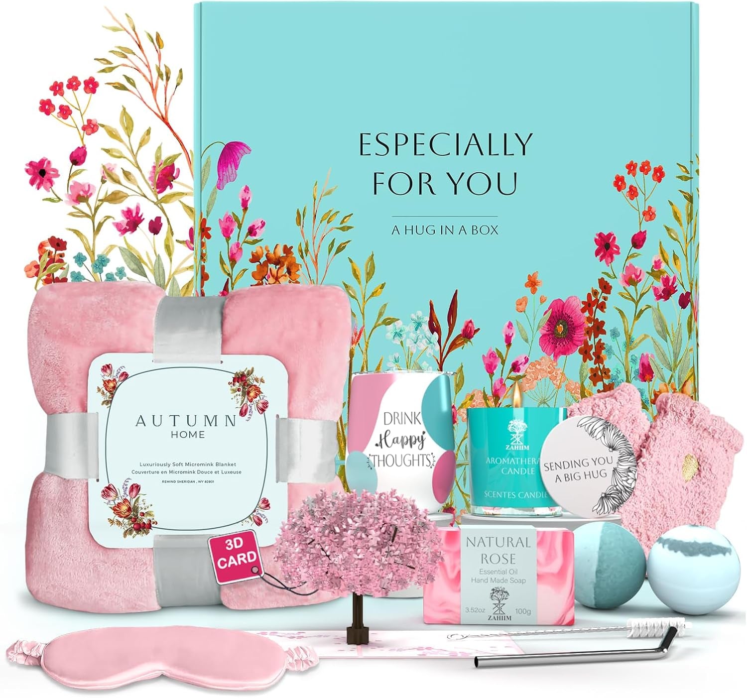Comforting Get Well Soon Gift Baskets for Women - 10Pc Get Well Gifts for Women after Surgery, Thoughtfully Curated Thinking of You Self Care Package with Blanket, Tumbler, Eye Mask, Soap, Socks & More - Gotcha Girl Cosmetics Gotcha Girl Cosmetics424b5357-f0c9-4b5e-bbc2-d7985ce76e92