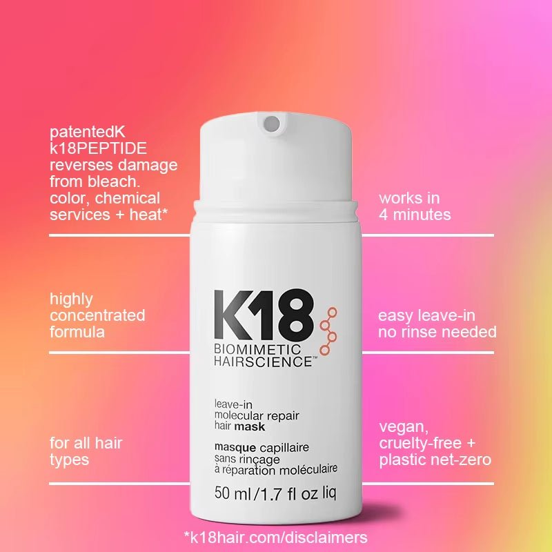 K18 Leave - In Molecular Repair Hair Mask – 4 - Minute Treatment to Reverse Damage, Restore Strength & Shine - Gotcha Girl Cosmetics Gotcha Girl Cosmetics2a585f16-ff12-4175-bae4-eaf4f4b017c8