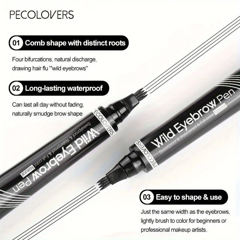 6 Colors 1pc Eyebrow Pen Waterproof 4 Split Tip Eyebrows Pen Eyebrow Tattoo Pen Waterproof Liquid Black Eyebrow Makeup Pencil - Gotcha Girl Cosmetics Gotcha Girl Cosmetics 200001176125402