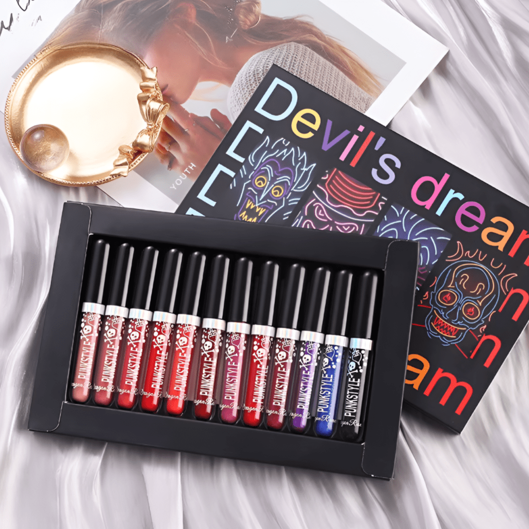 Devil’s Dream™ – 12 - Color Glitter Lip Gloss & Lip Tint Kit - Gotcha Girl Cosmetics Gotcha Girl Cosmetics2d1fda27-a151-4111-abe6-10852b9a4d57